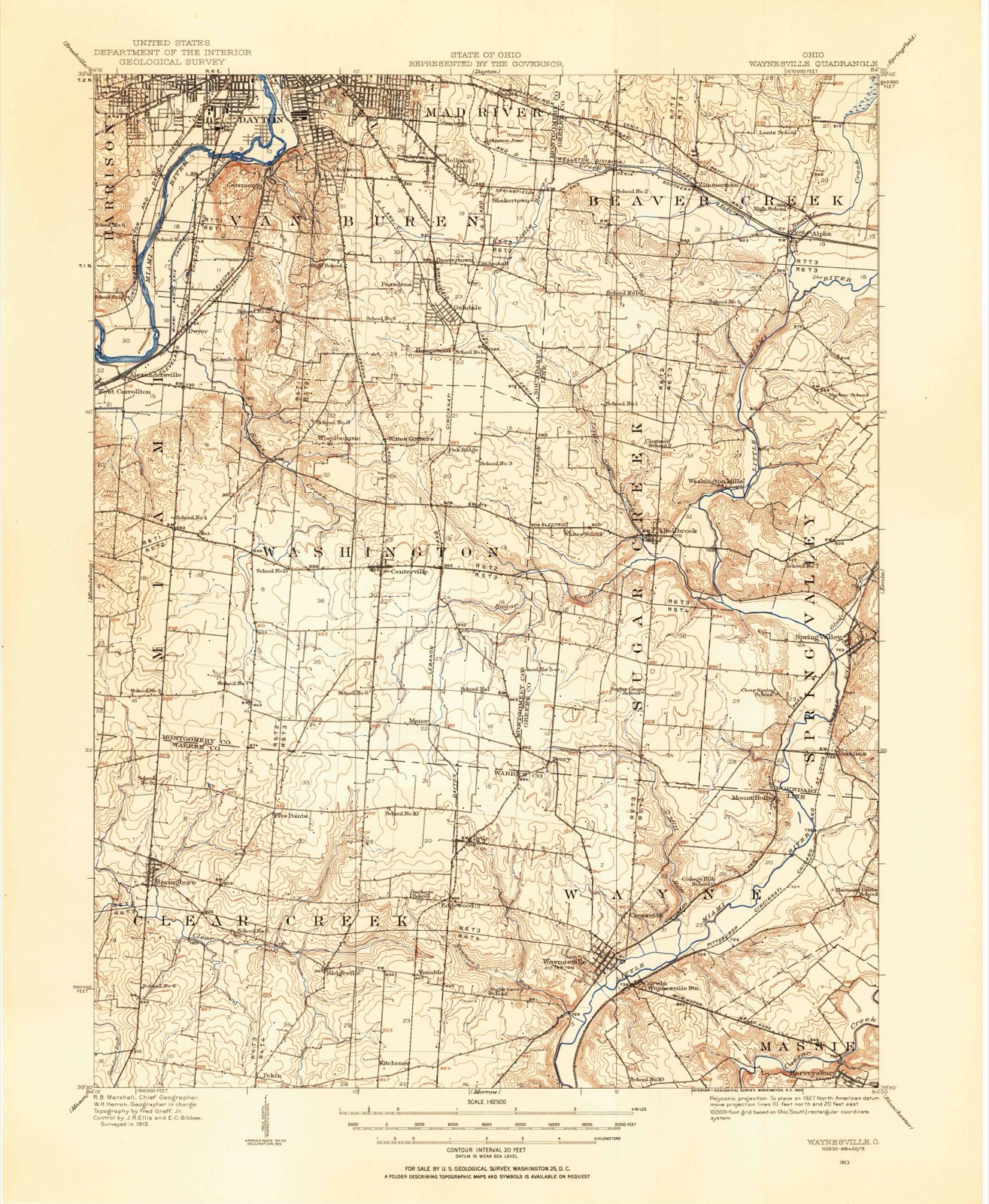 Topographic sheet of Alpha, surveyed 1913