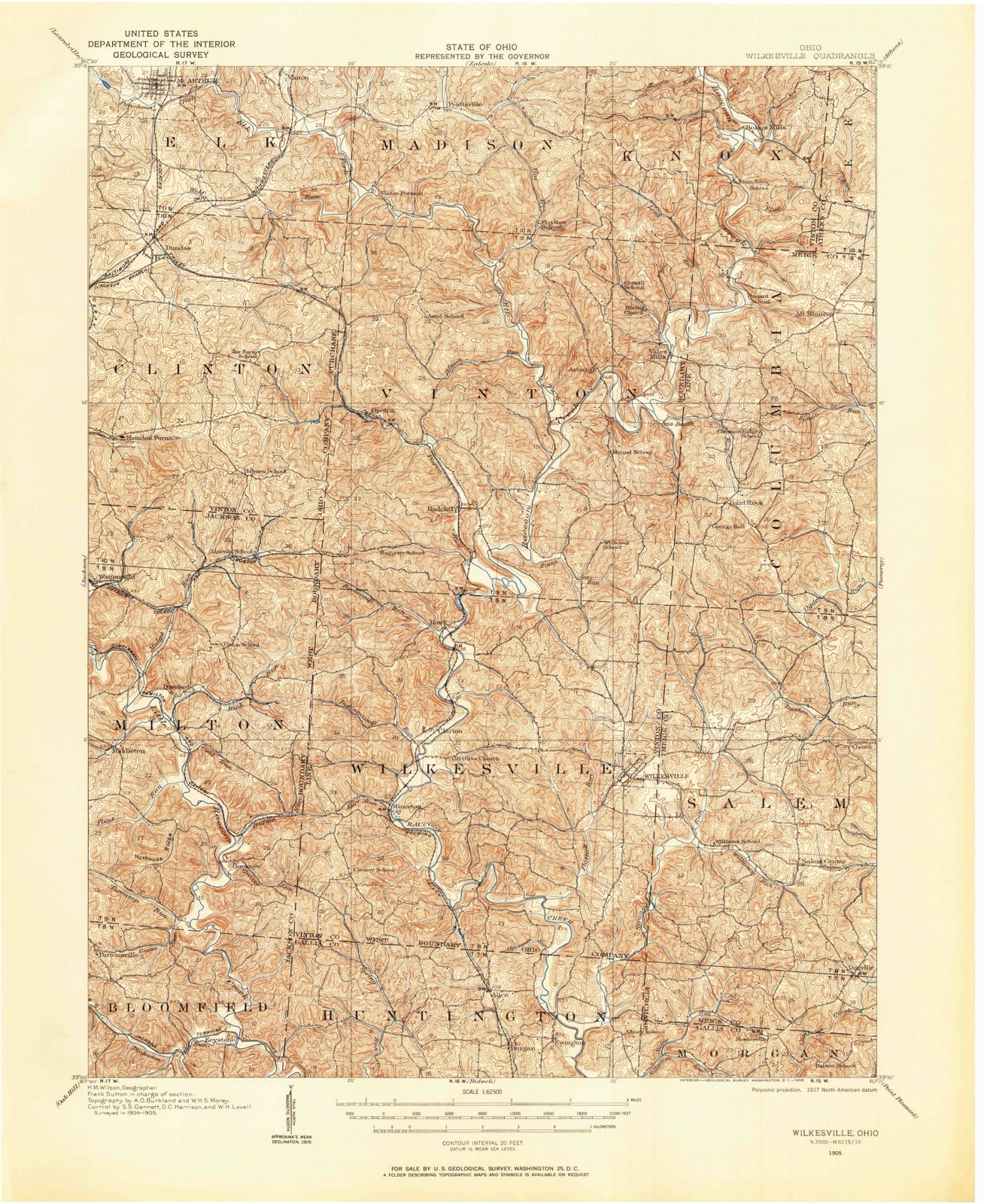 Topographic sheet of Wainwright, surveyed 1905