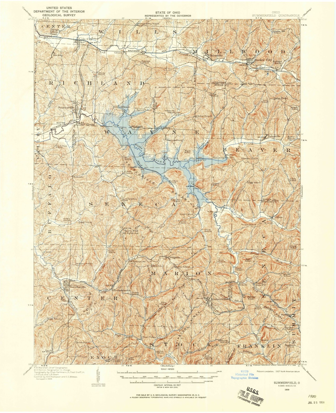 Topographic sheet of Doherty, surveyed 1909