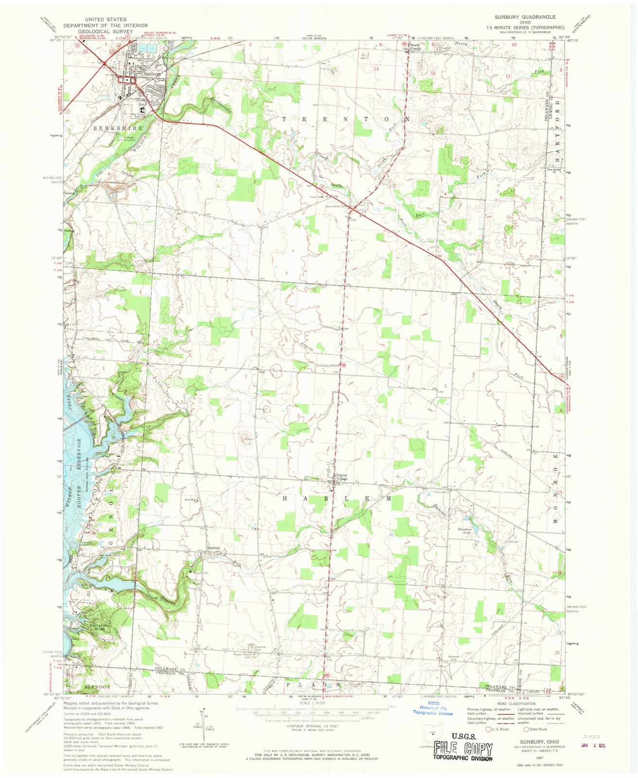 Topographic sheet of Keller Pines, surveyed 1967