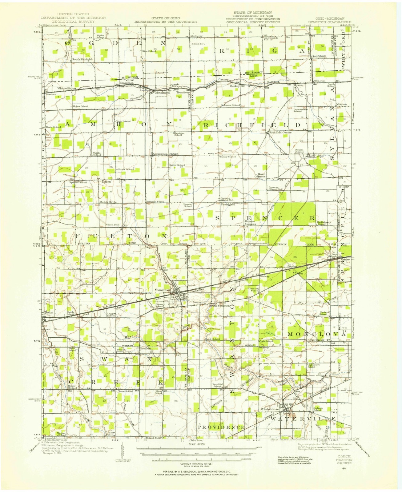 Topographic sheet of Berkey, surveyed 1911