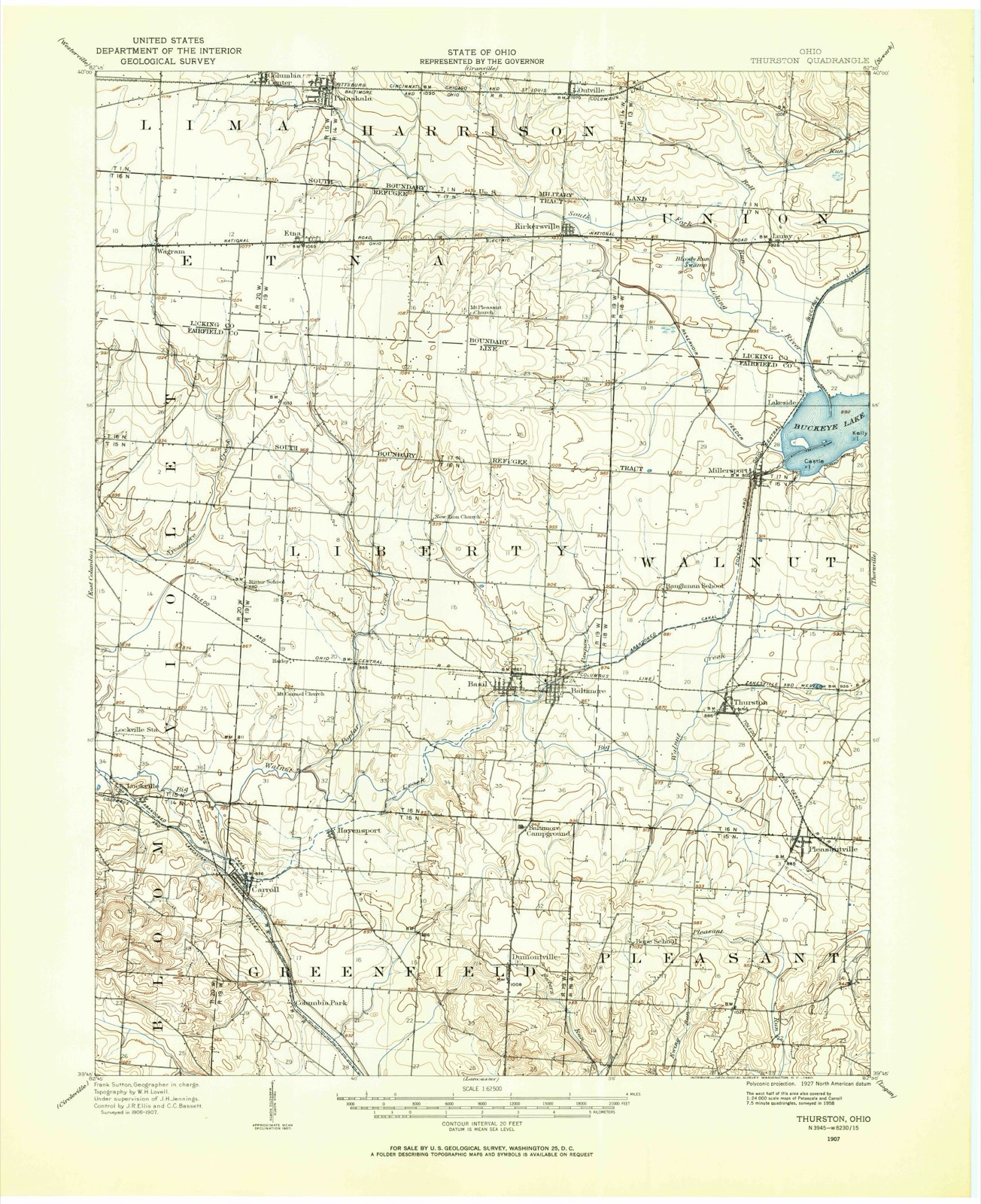 Topographic sheet of Wagram, surveyed 1907