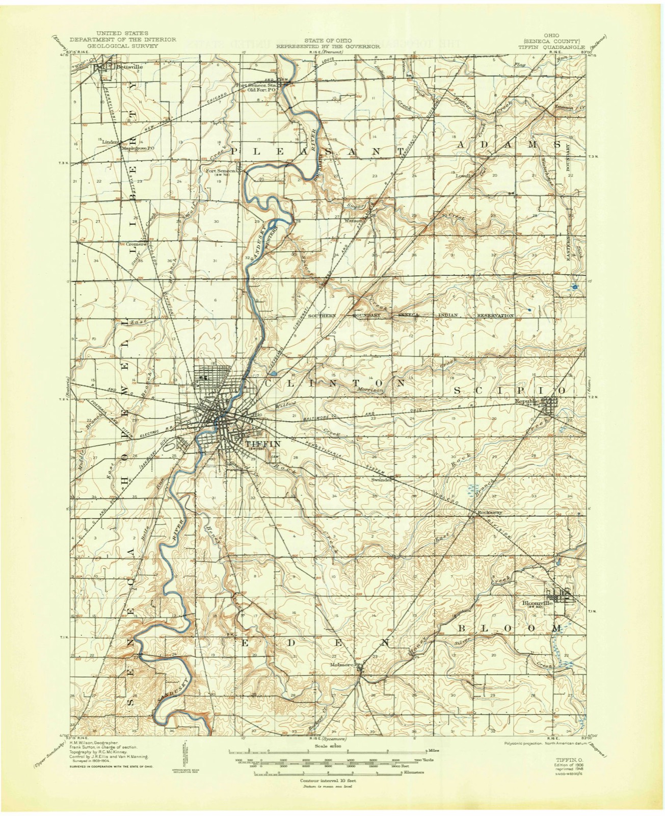 Topographic sheet of Lowell, surveyed 1906