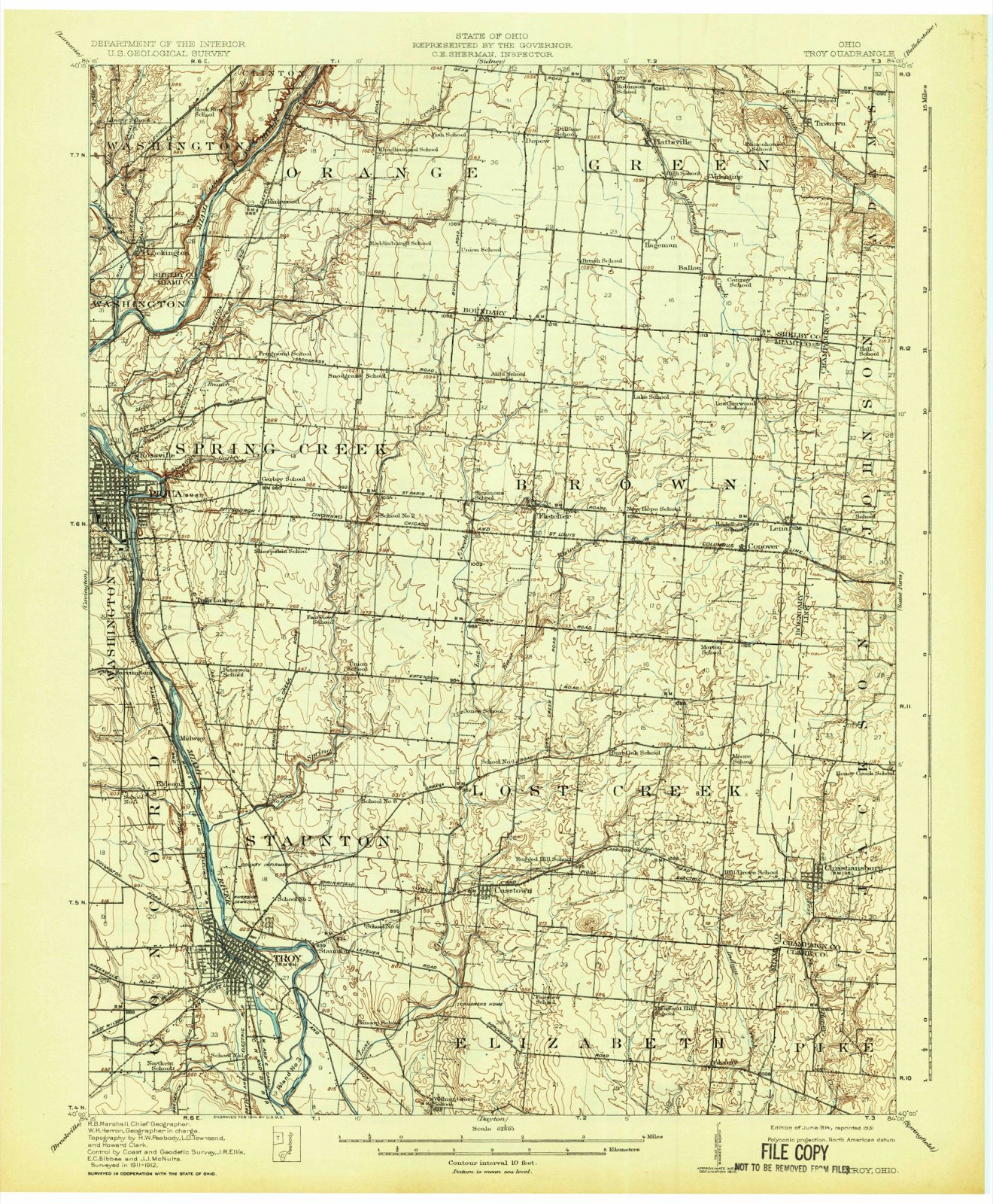 Topographic sheet of Eldean, surveyed 1914