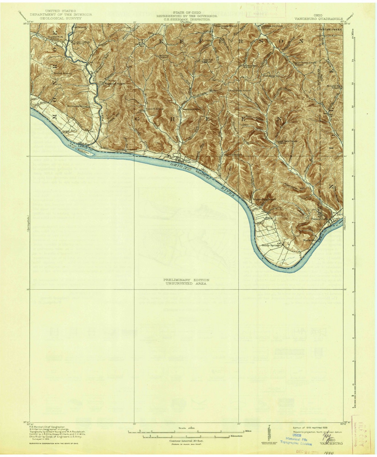 Topographic sheet of Rockville, surveyed 1919