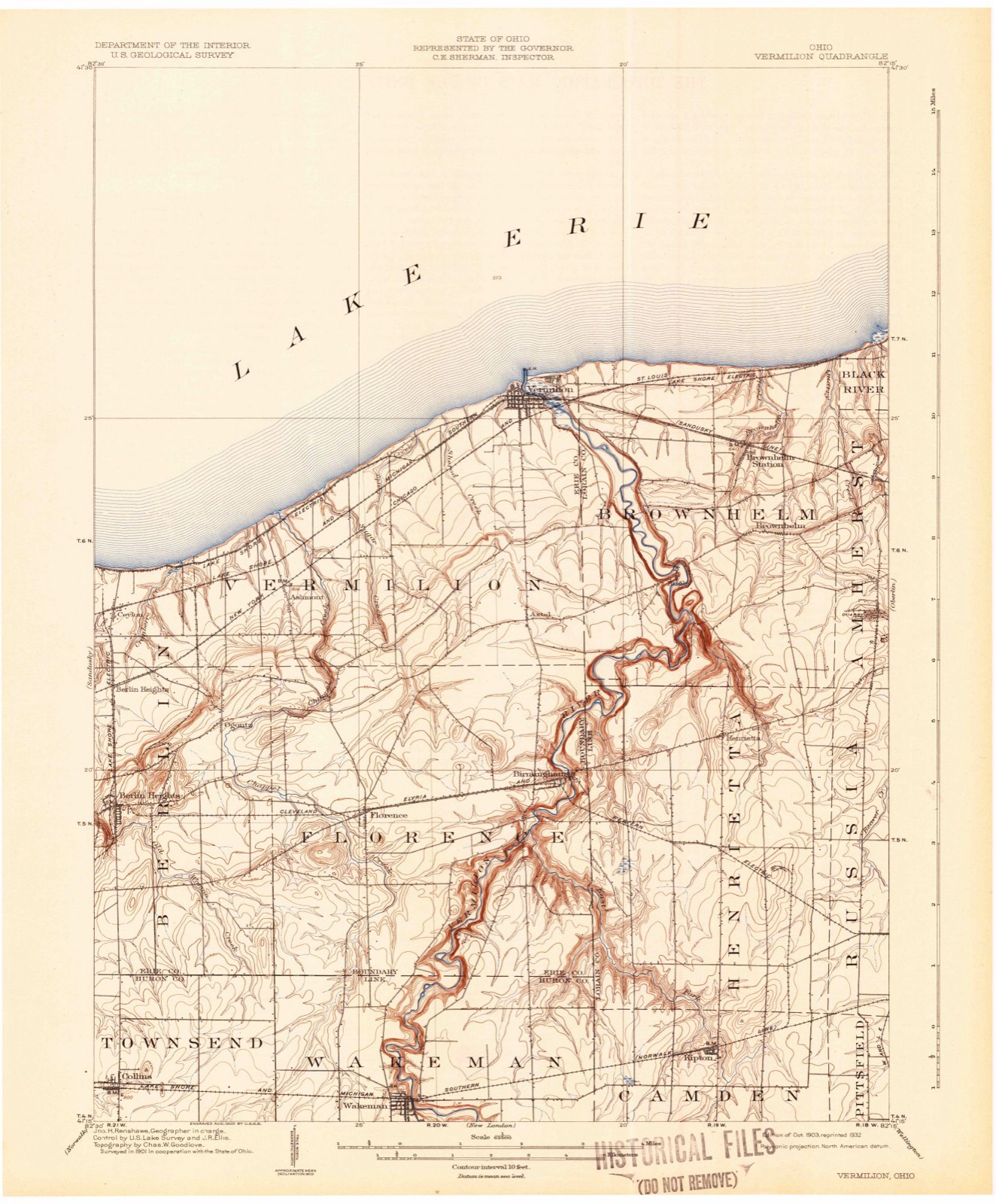 Topographic sheet of Collins, surveyed 1903