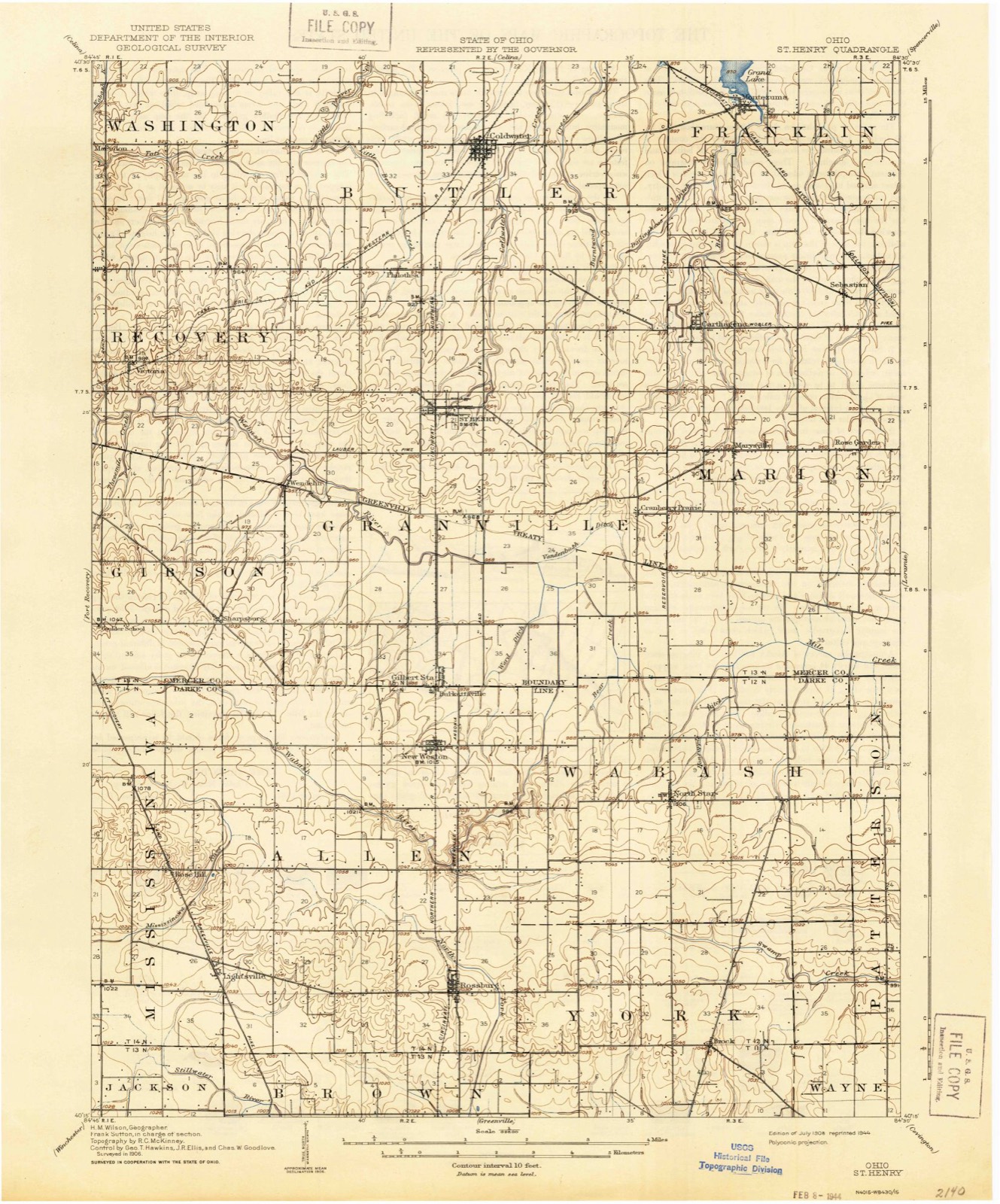 Topographic sheet of Philothea, surveyed 1908