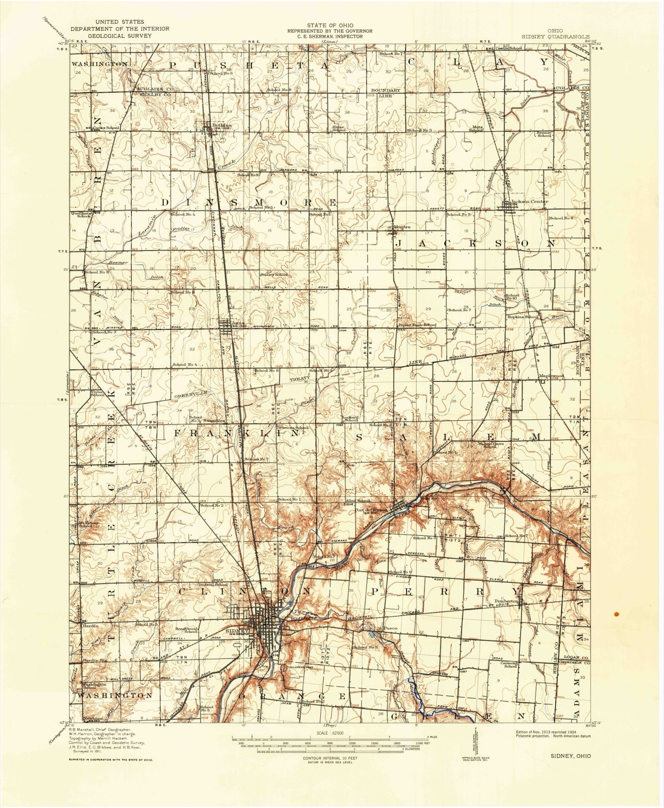 Topographic sheet of Newbern, surveyed 1913