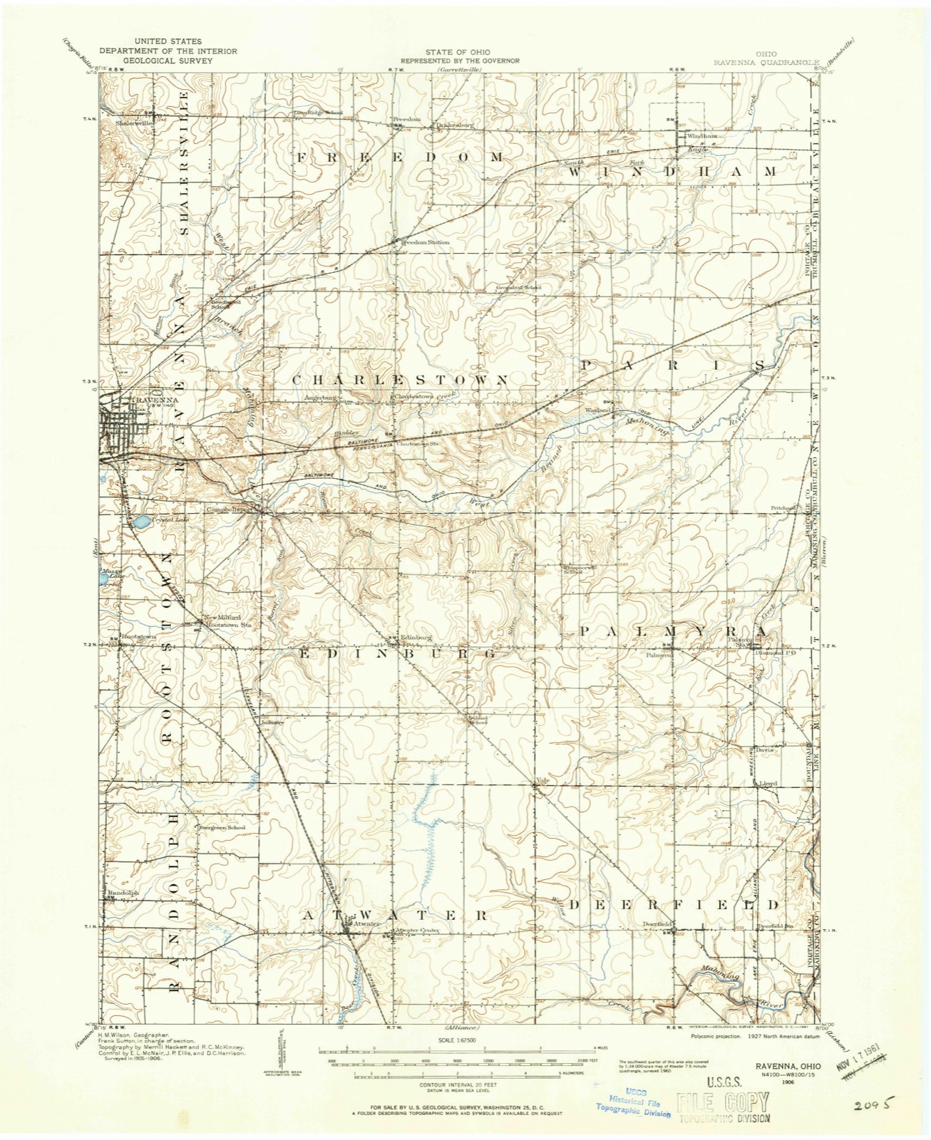 Topographic sheet of Windham, surveyed 1906