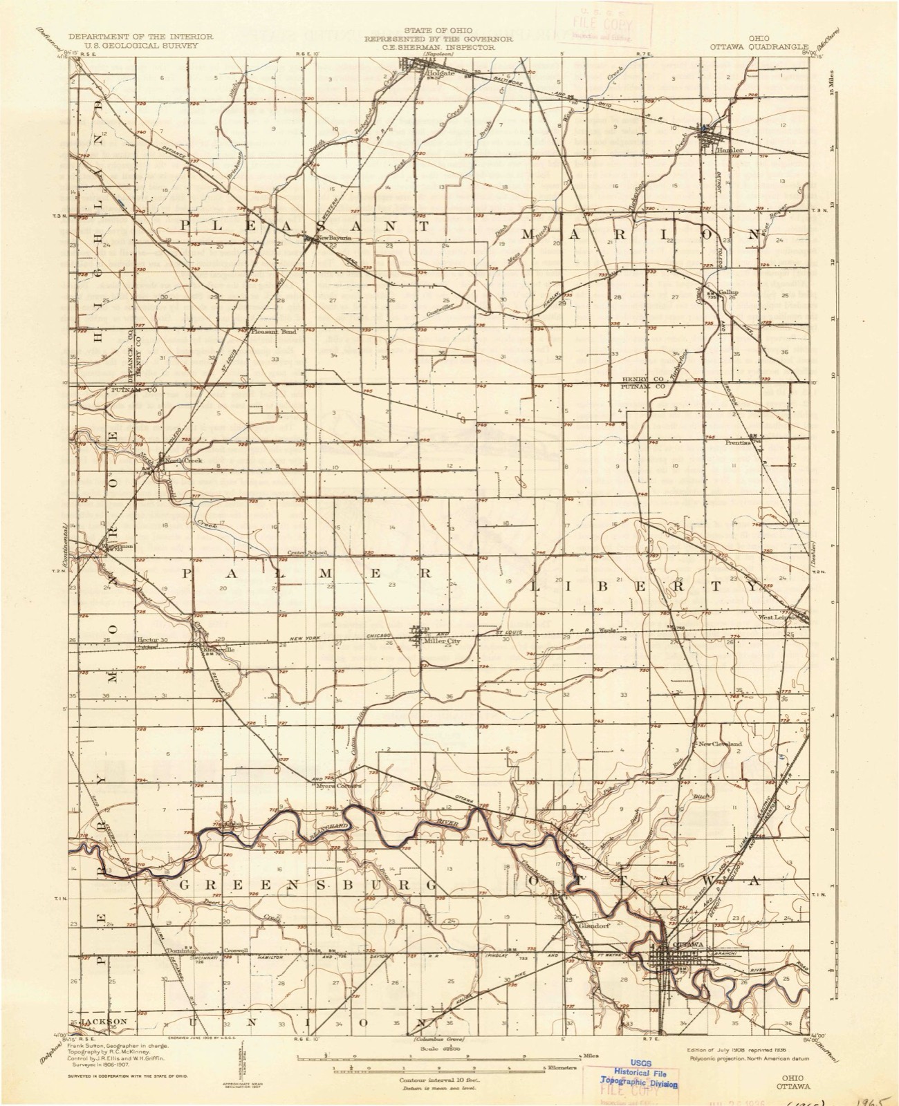 Topographic sheet of Avis, surveyed 1908