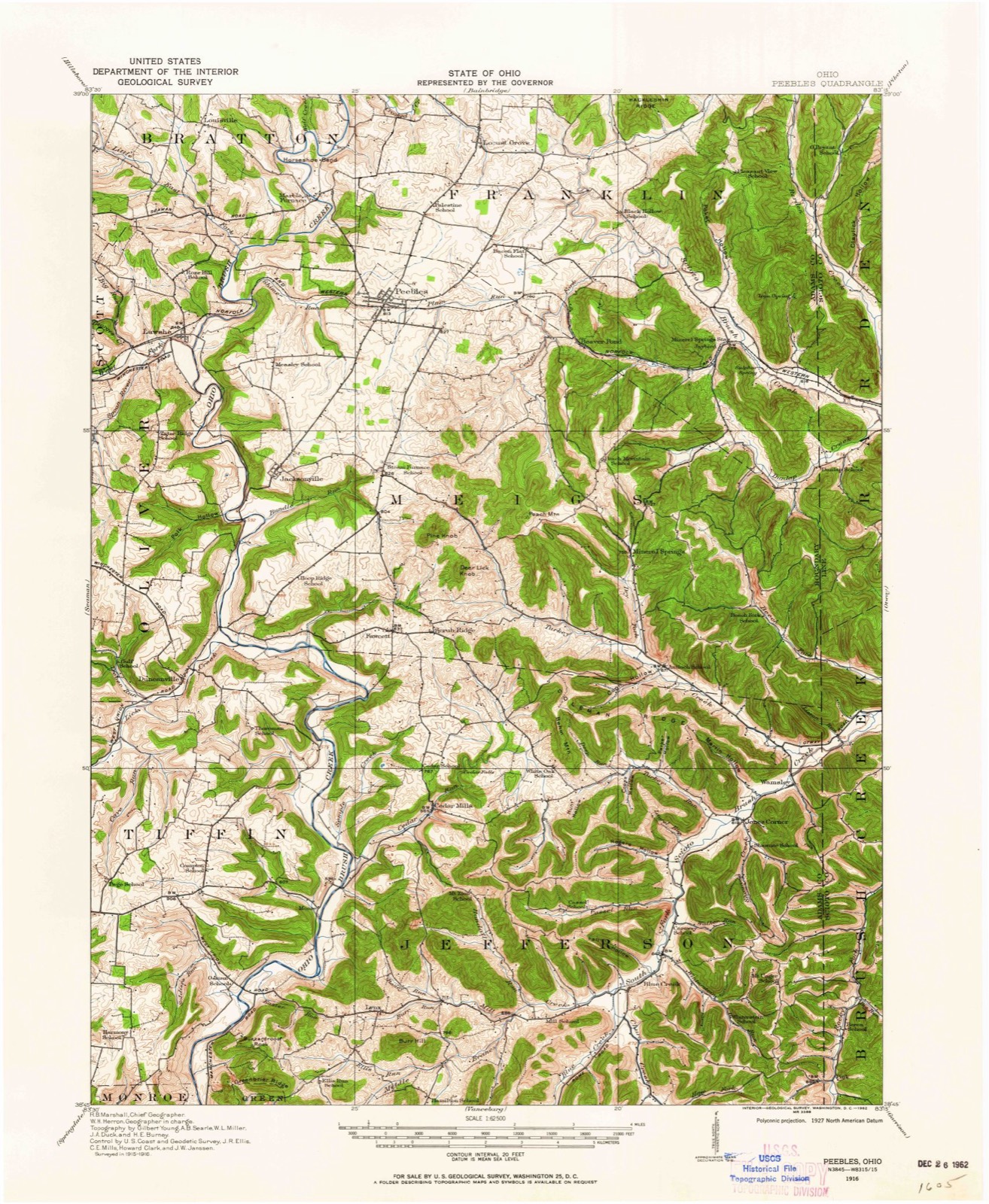 Topographic sheet of Pine Gap, surveyed 1916