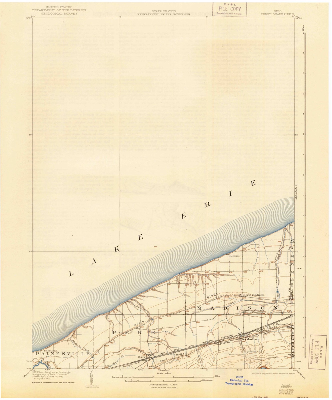 Topographic sheet of Madison, surveyed 1905