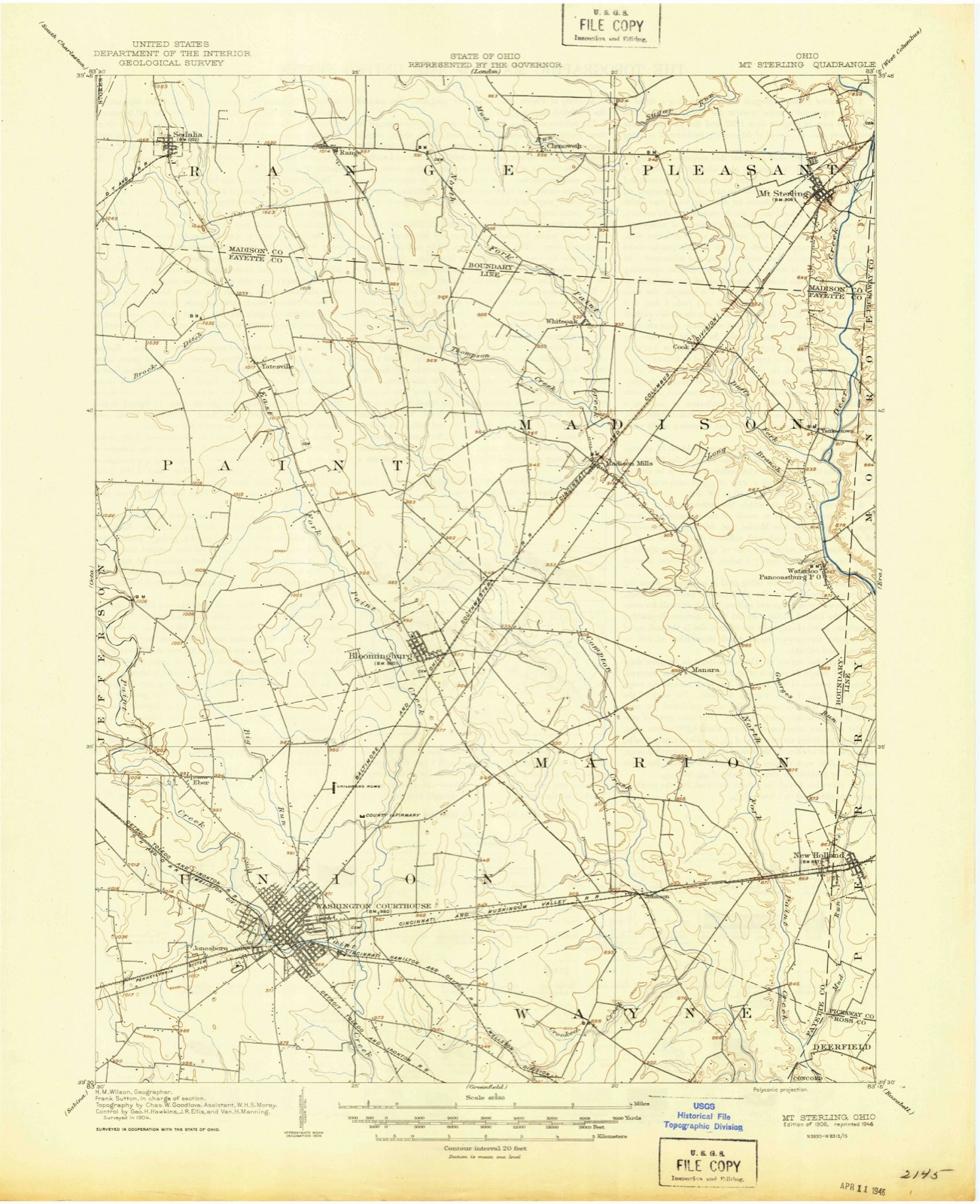 Topographic sheet of Range, surveyed 1906