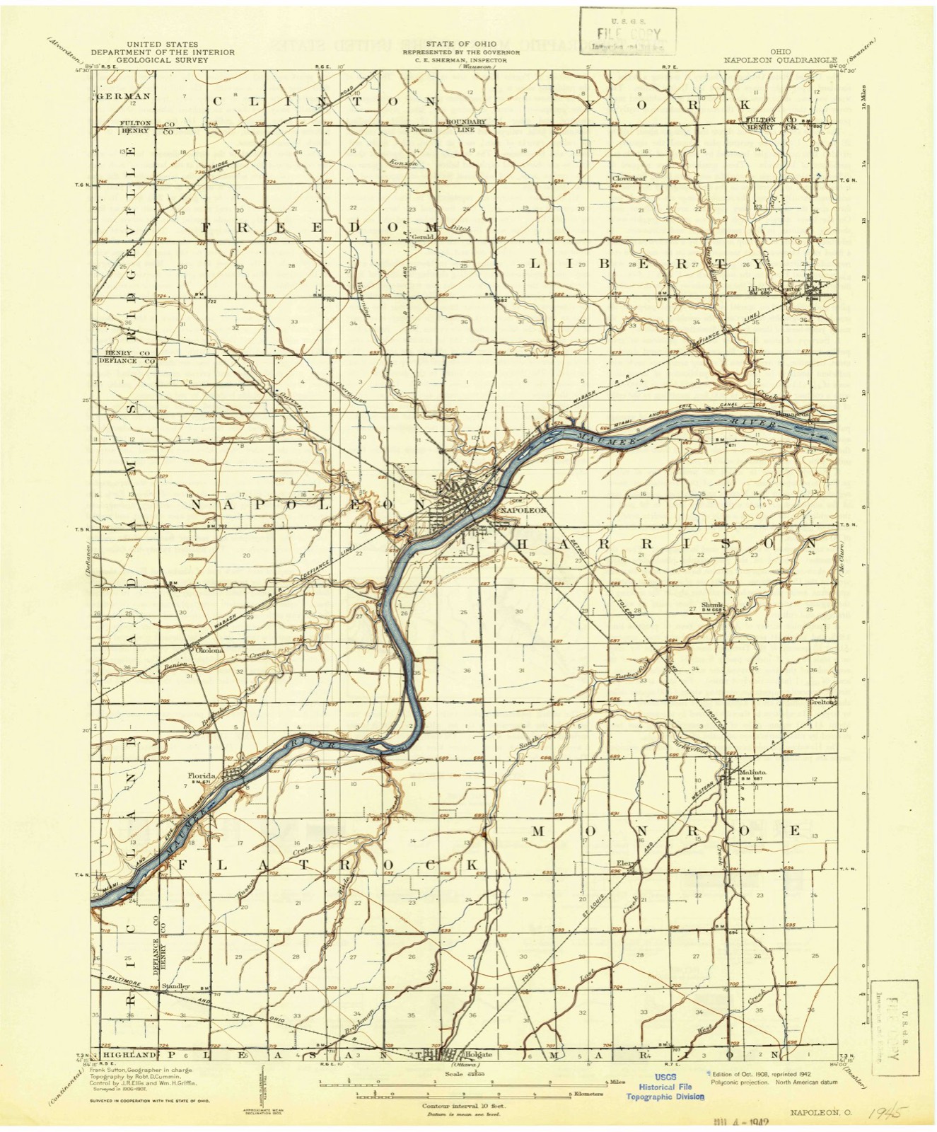 Topographic sheet of Florida, surveyed 1908
