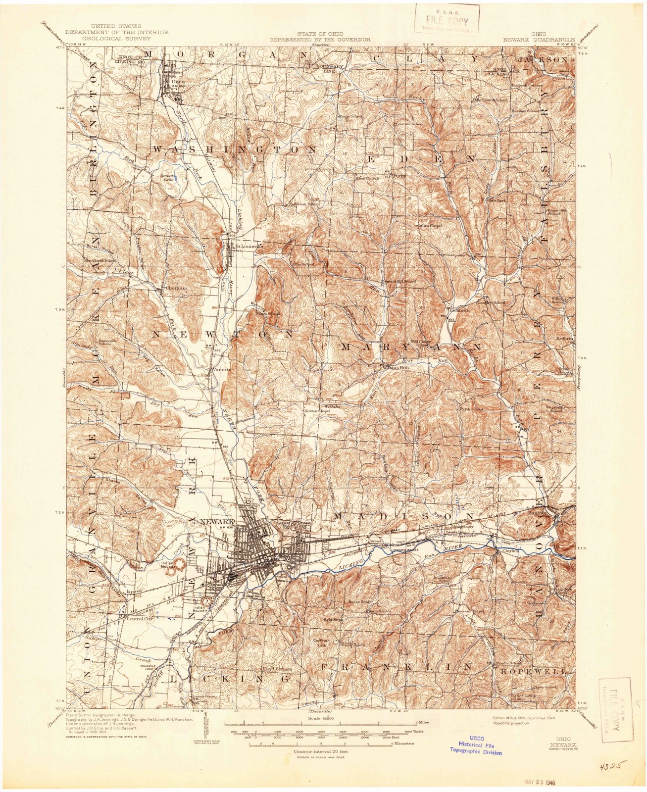 Topographic sheet of Ben, surveyed 1909