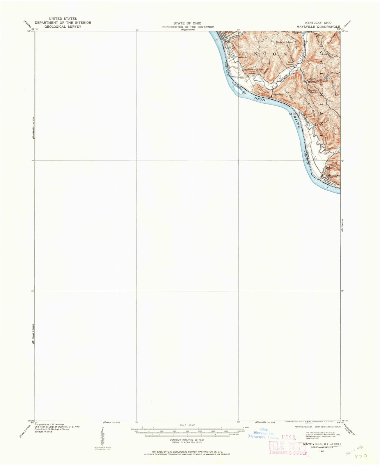 Topographic sheet of Huntington Park, surveyed 1915
