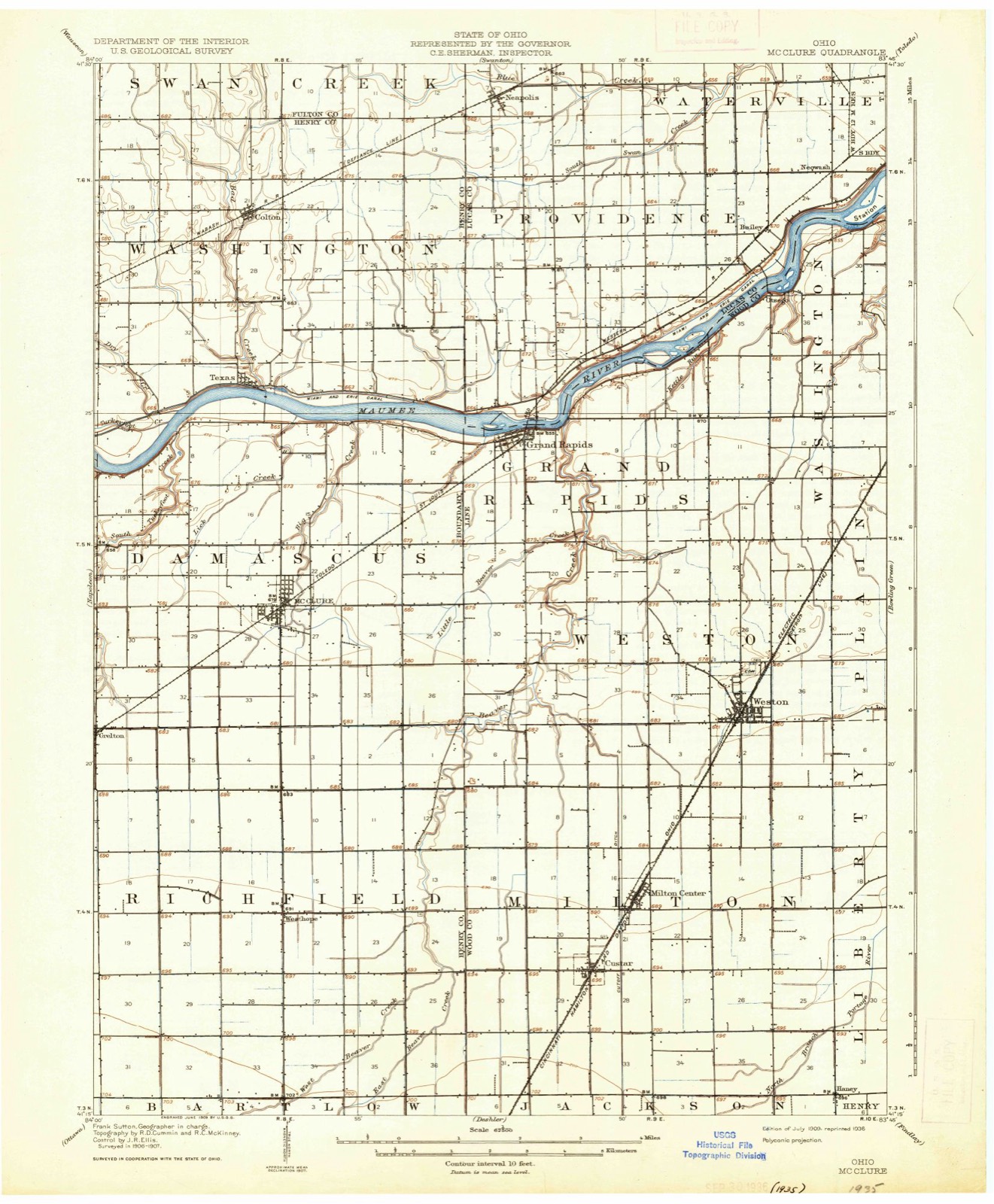 Topographic sheet of Texas, surveyed 1909