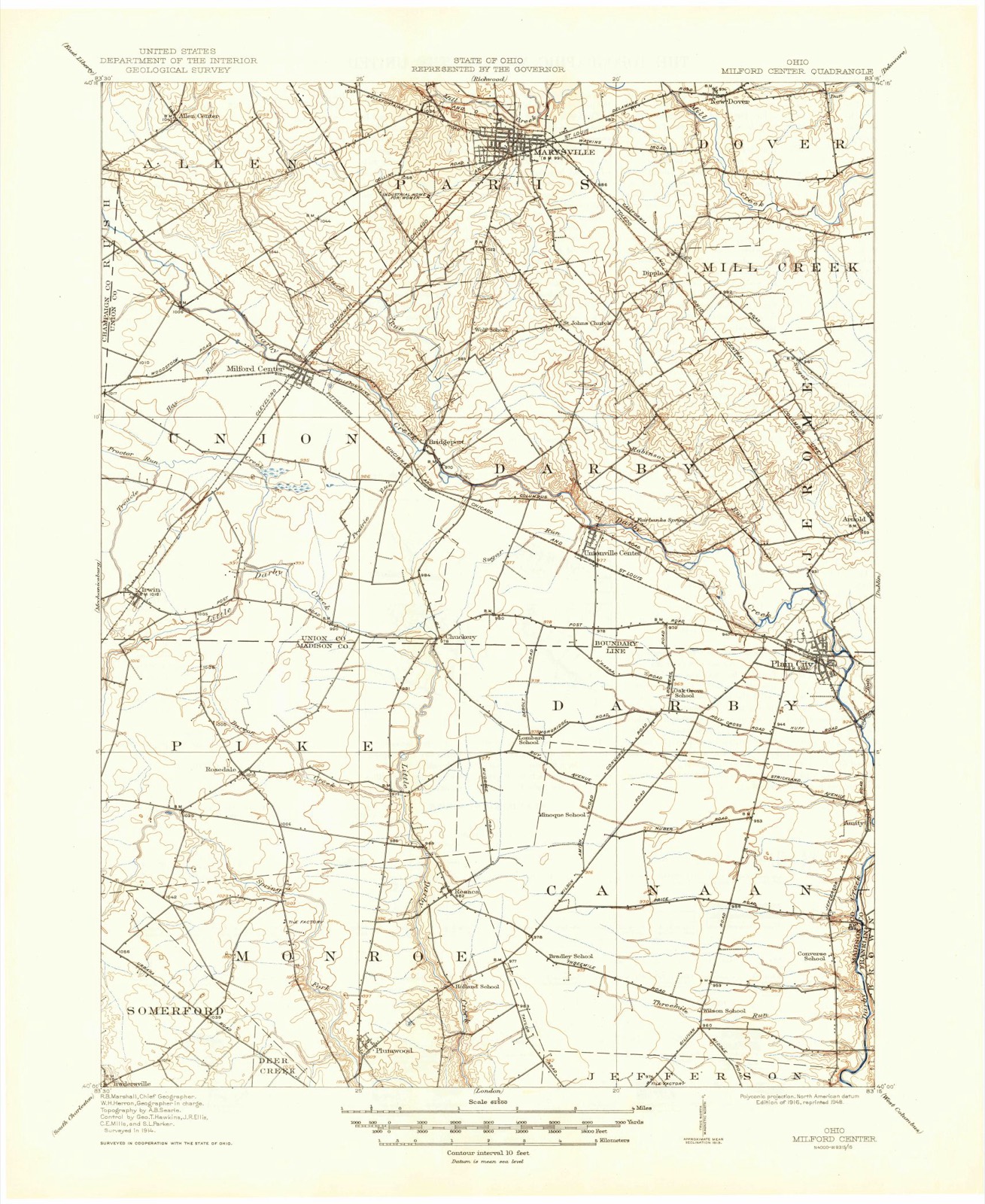 Topographic sheet of Arnold, surveyed 1916