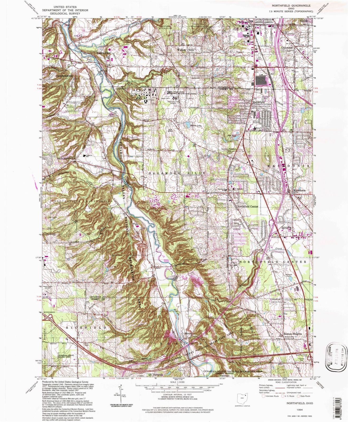 Topographic sheet of Brandywine, surveyed 1994