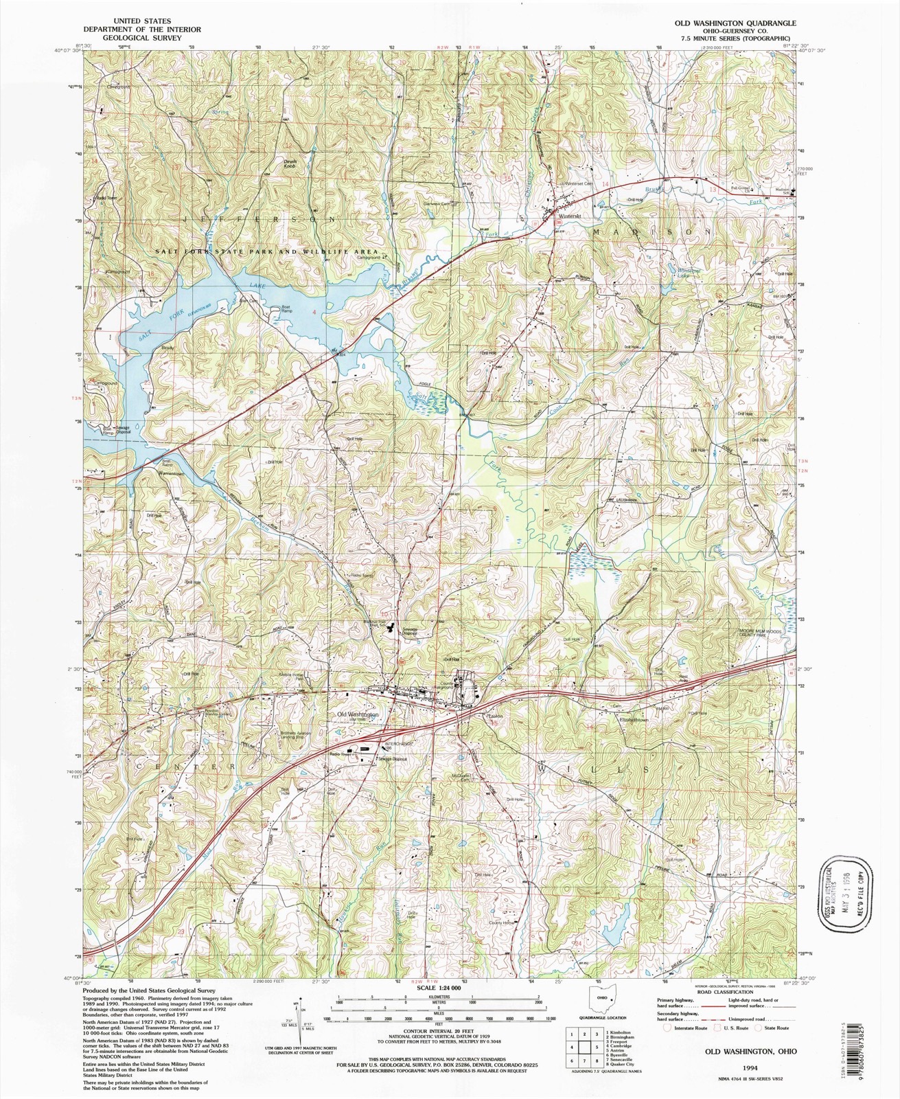 Topographic sheet of Brady, surveyed 1994