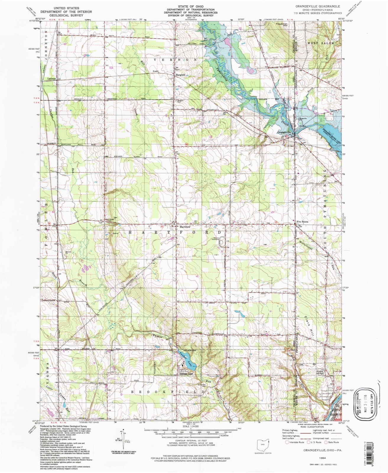 Topographic sheet of Five Points, surveyed 1994