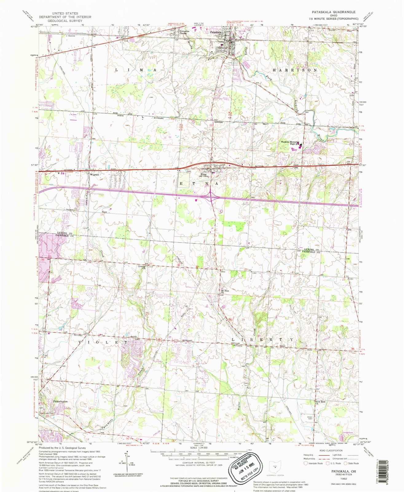 Topographic sheet of Wagram, surveyed 1992