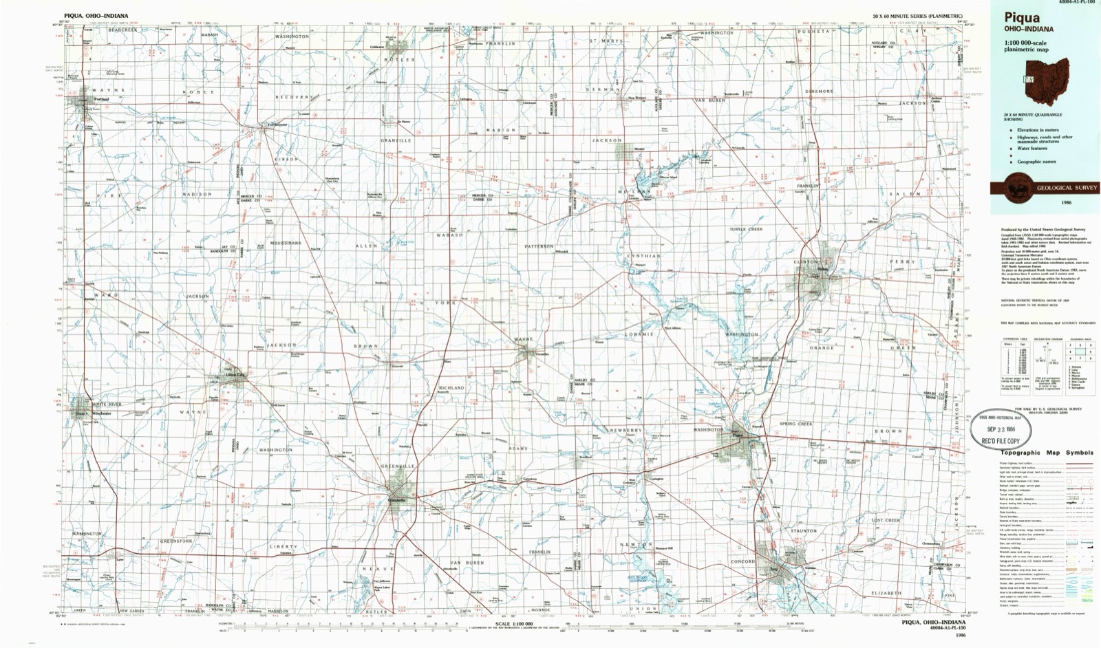 Topographic sheet of Eldean, surveyed 1986