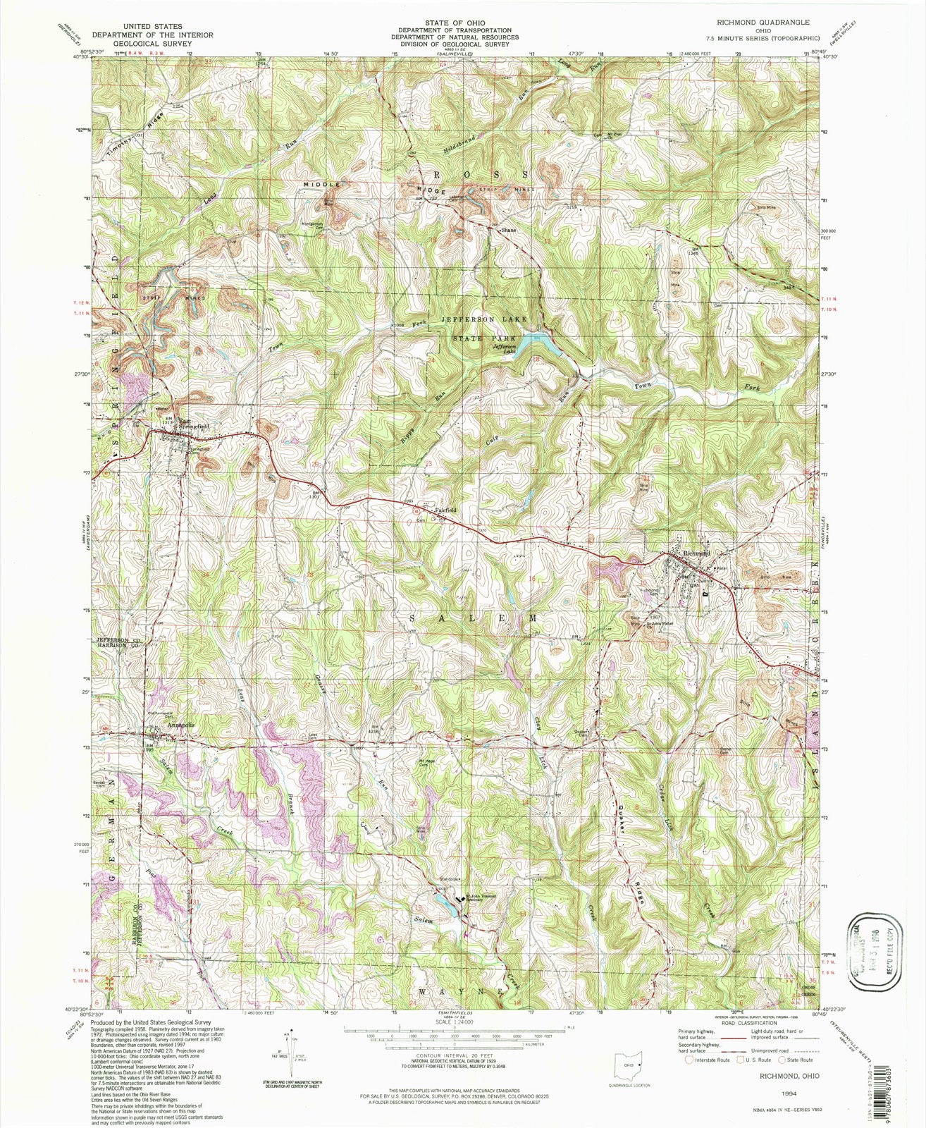 Topographic sheet of Shane, surveyed 1994