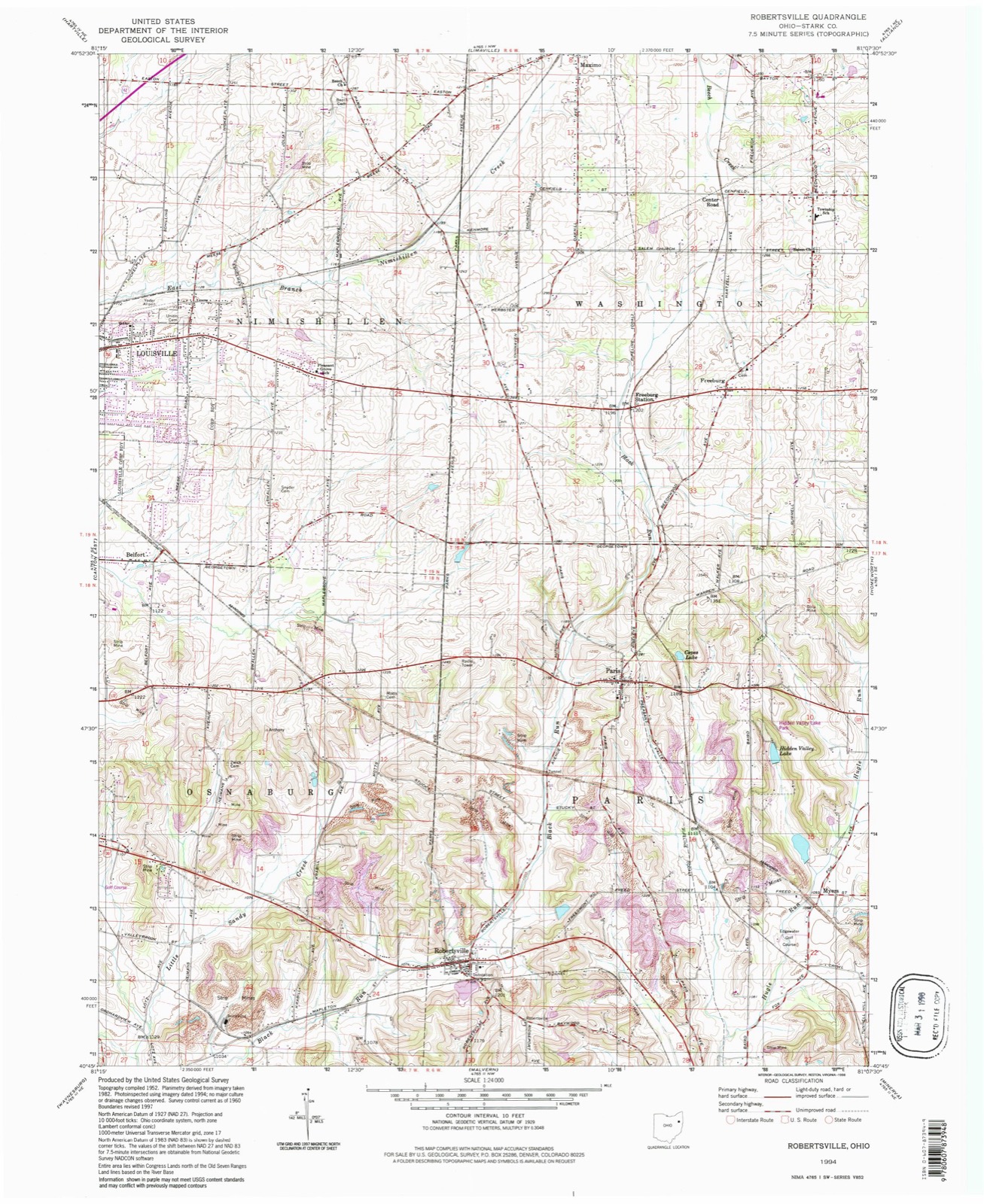 Topographic sheet of Paris, surveyed 1994