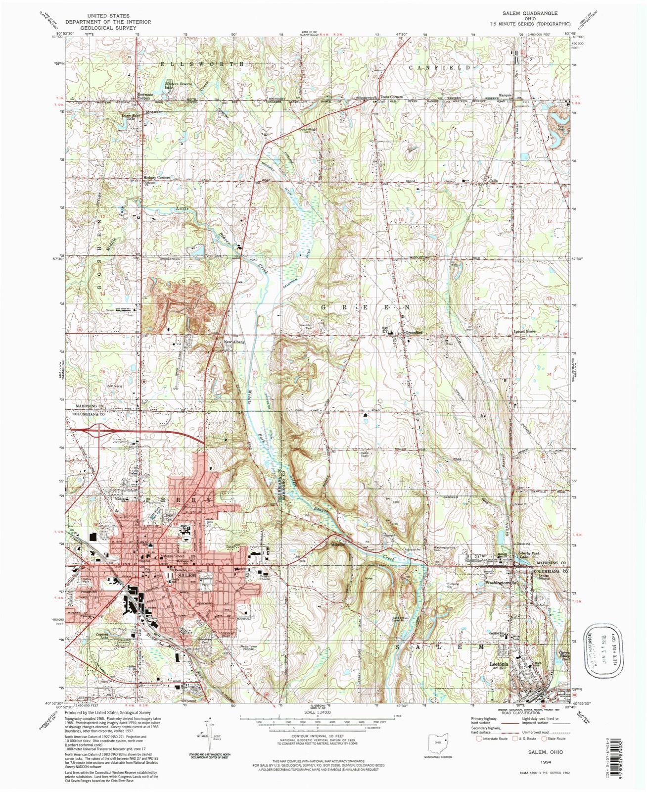 Topographic sheet of Greenford, surveyed 1994