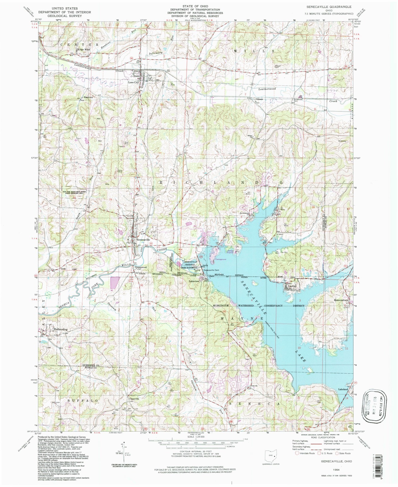 Topographic sheet of Mud Run, surveyed 1994