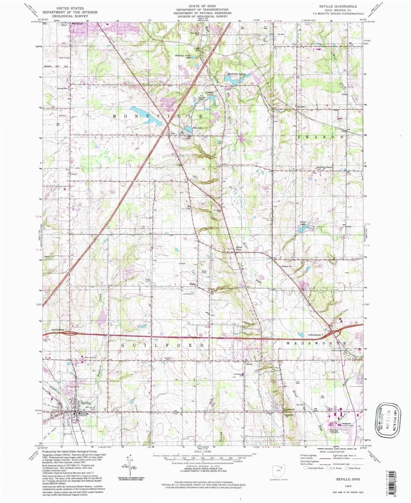 Topographic sheet of Poe, surveyed 1994