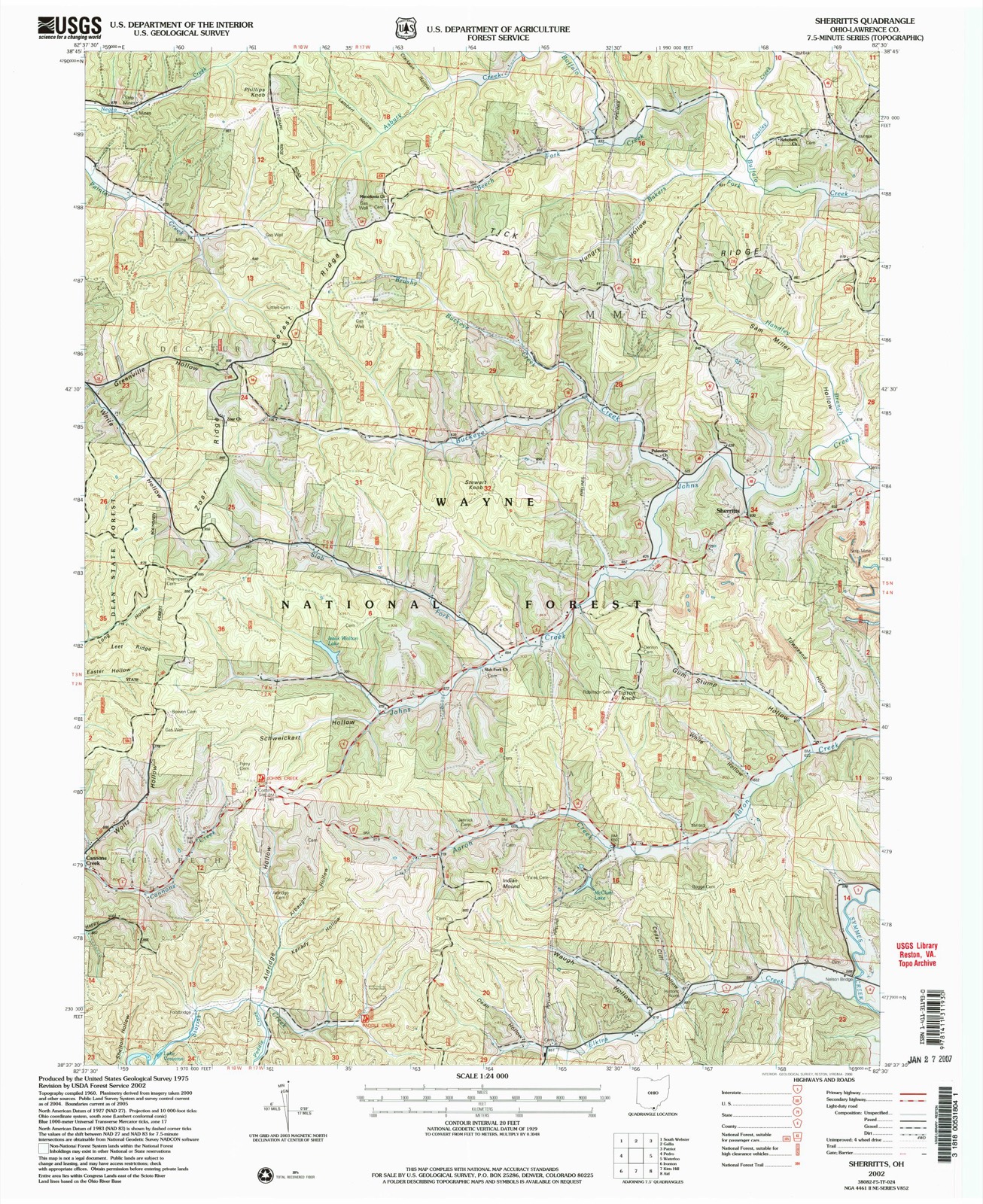 Topographic sheet of Sherritts, surveyed 2002