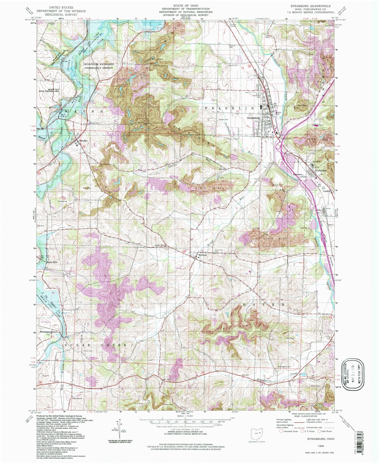 Topographic sheet of Winfield, surveyed 1994