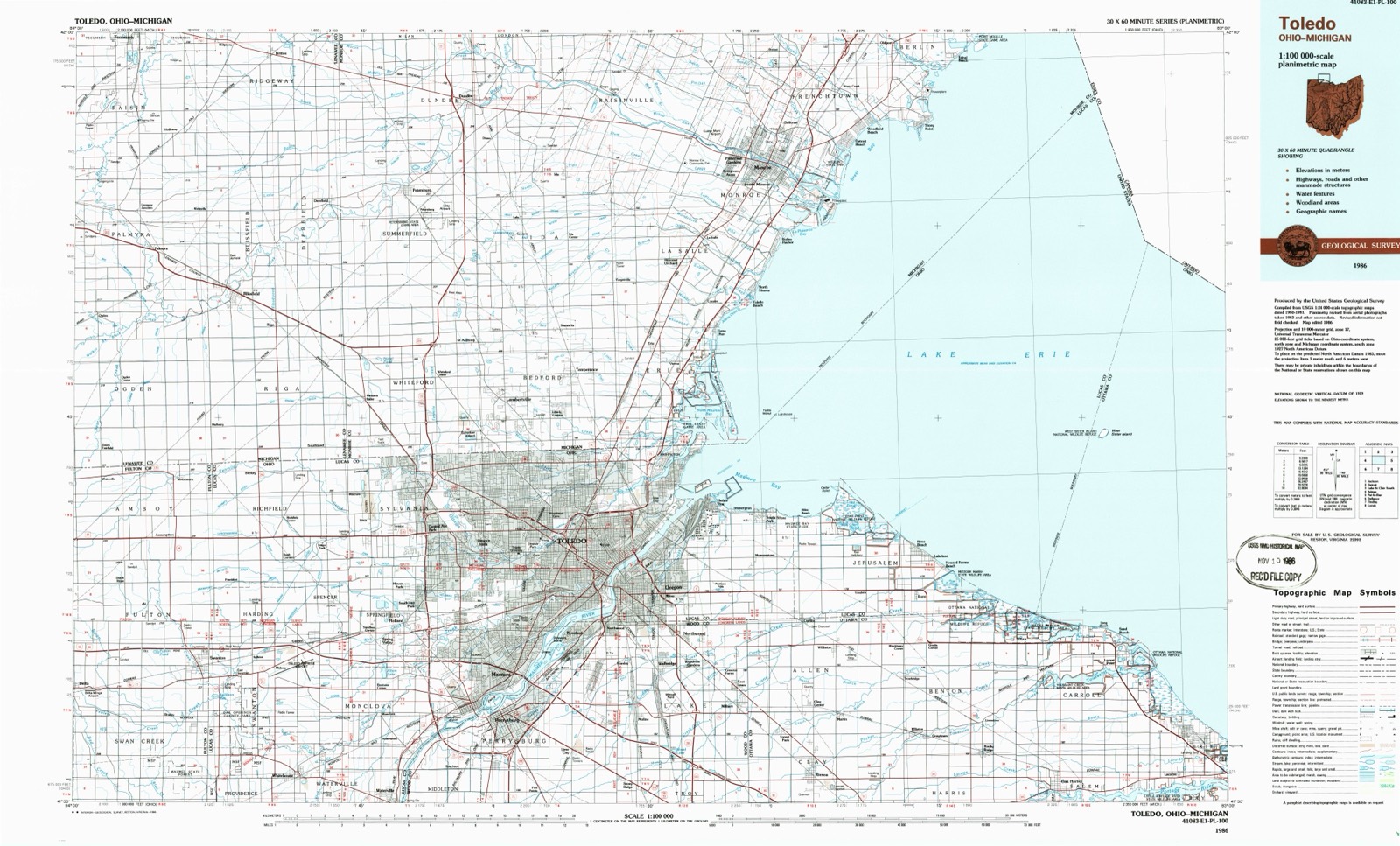 Topographic sheet of Bates, surveyed 1986