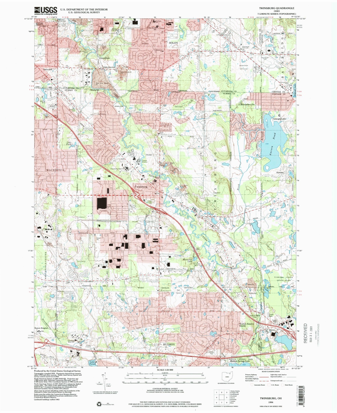 Topographic sheet of Moran, surveyed 1994
