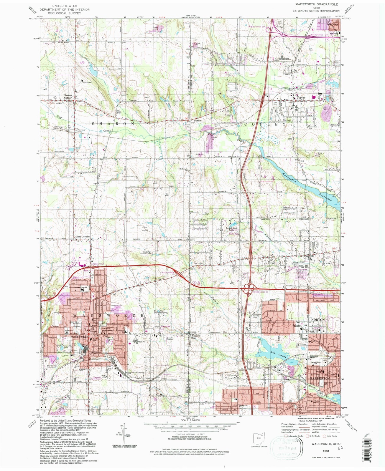Topographic sheet of Copley, surveyed 1994
