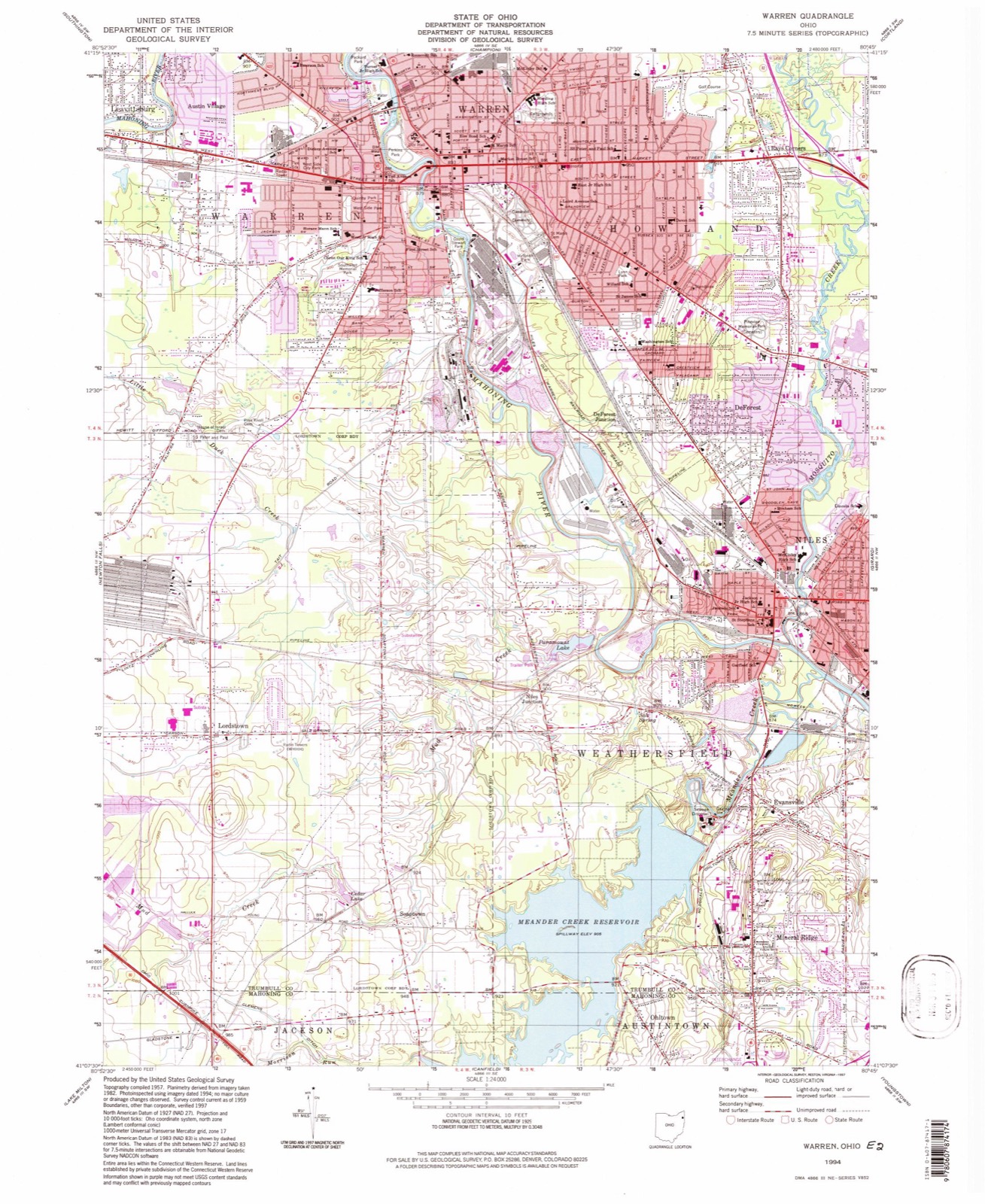 Topographic sheet of DeForest Junction, surveyed 1994