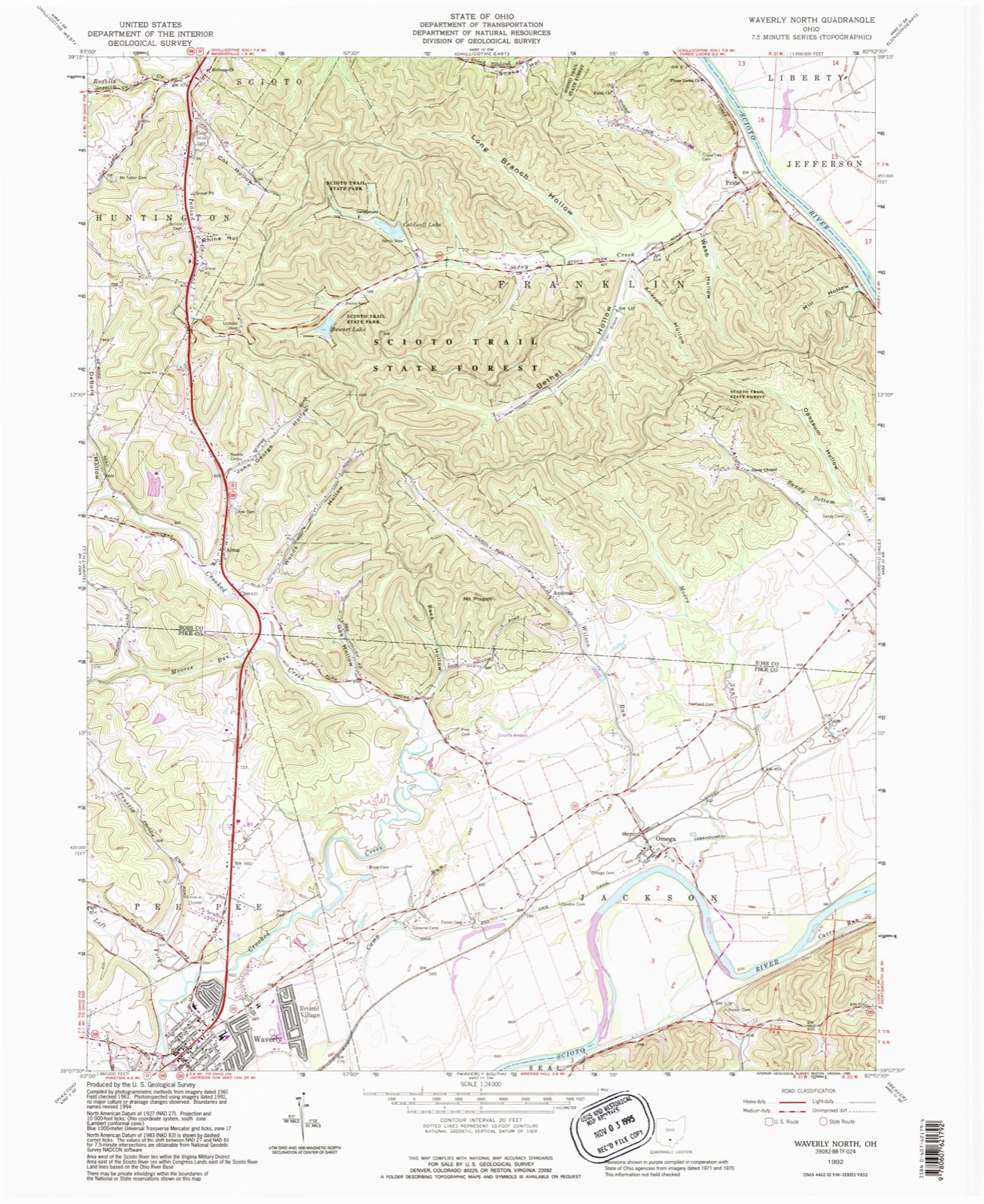 Topographic sheet of Pride, surveyed 1992