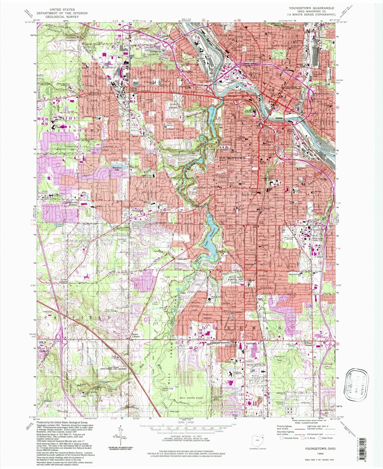 Topographic sheet of Boardman, surveyed 1994