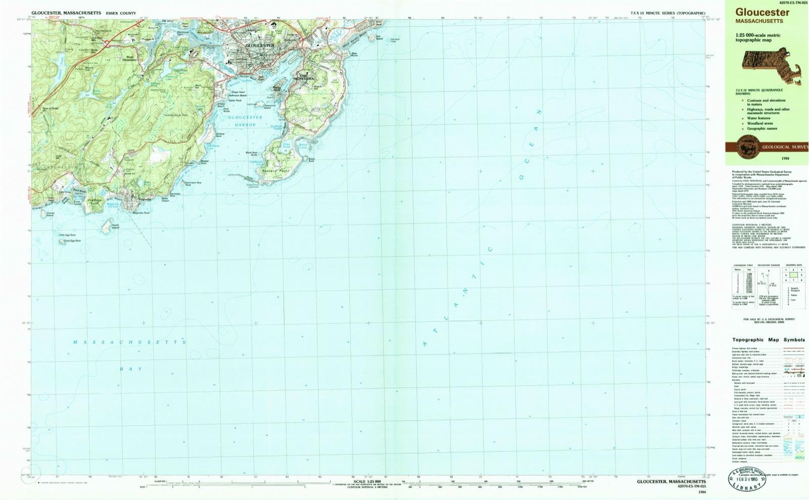 Topographic sheet of Bass Rocks, surveyed 1984
