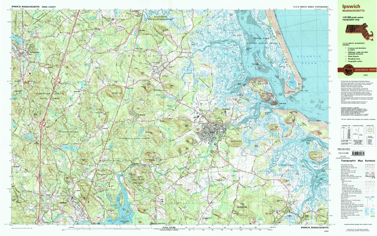 Topographic sheet of Linebrook, surveyed 1997
