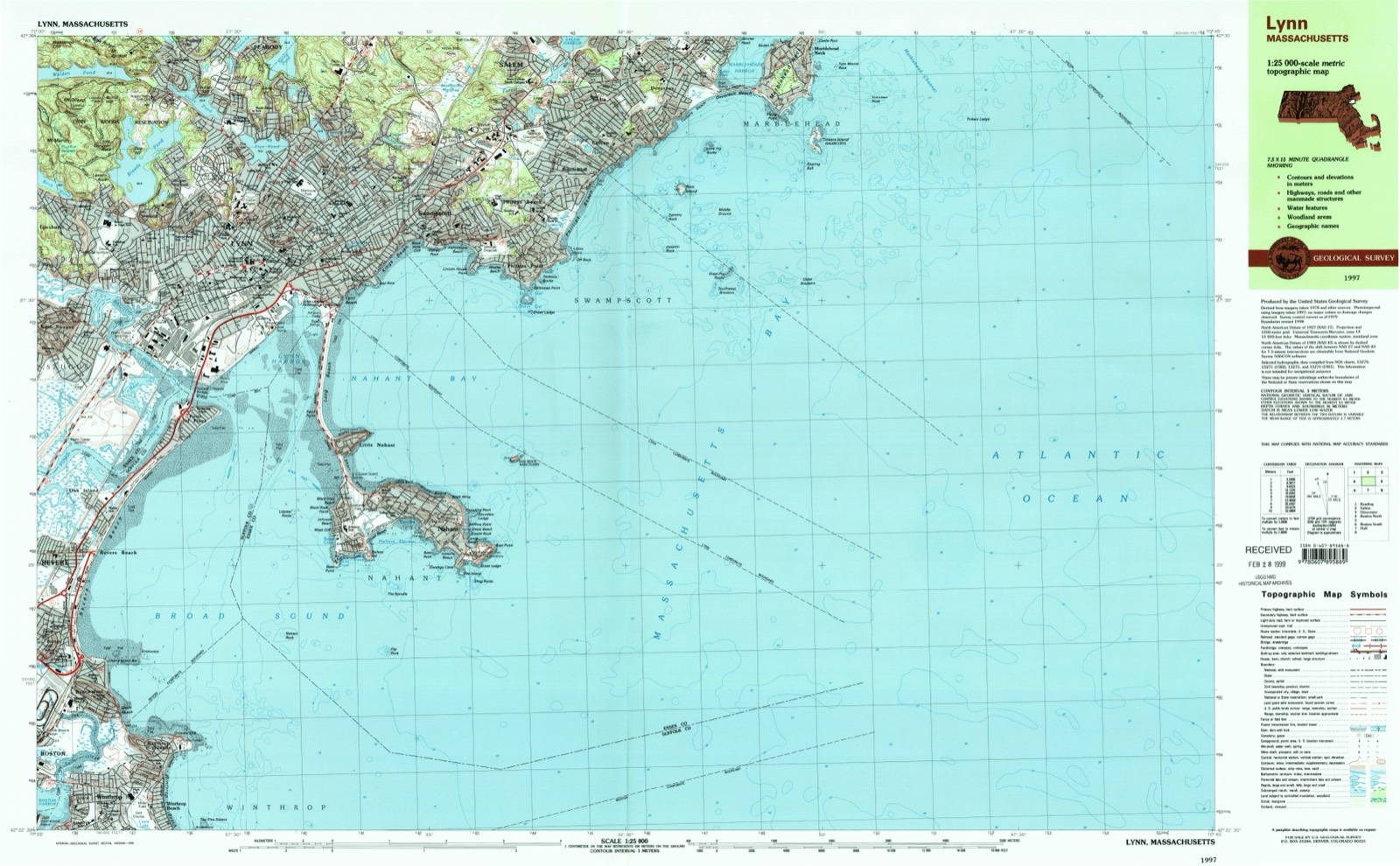 Topographic sheet of Beachmont, surveyed 1997