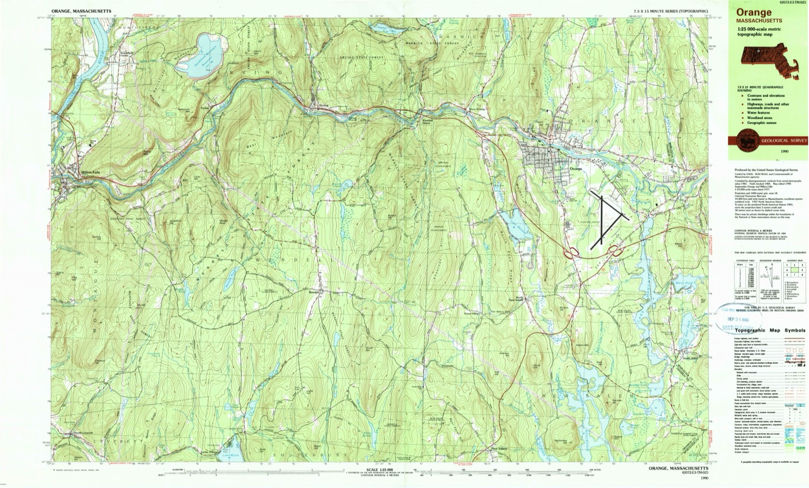 Topographic sheet of Eaglesville, surveyed 1990