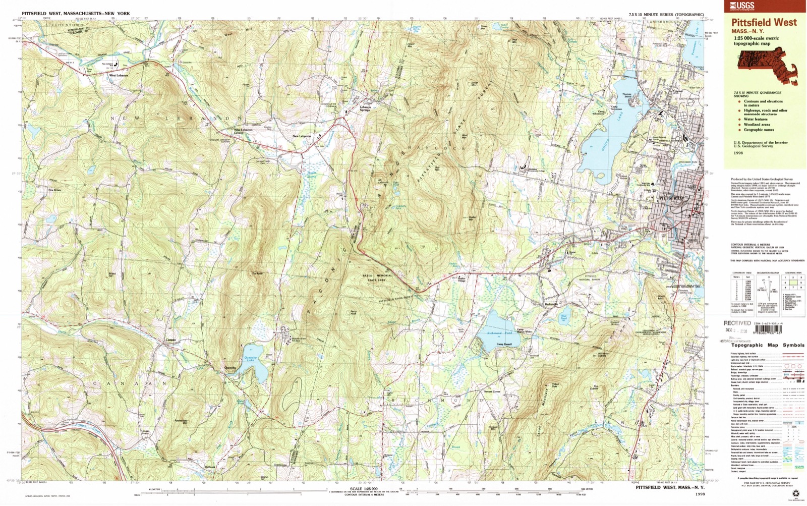 Topographic sheet of Stevens Corner, surveyed 1998