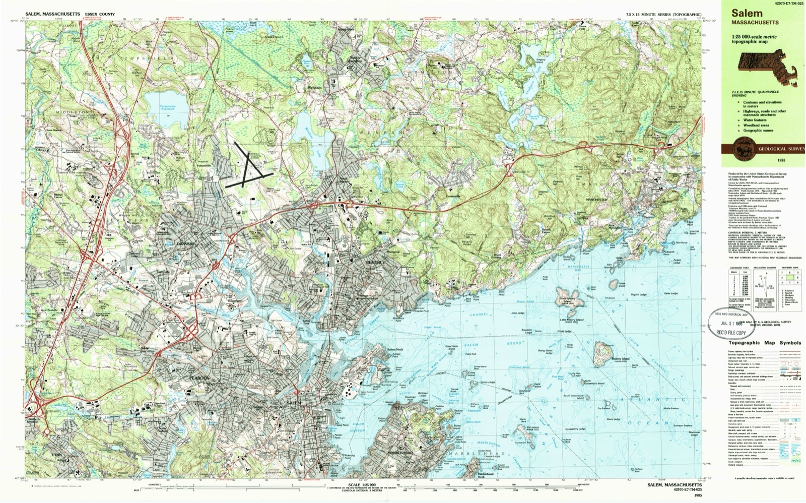 Topographic sheet of Centerville, surveyed 1985