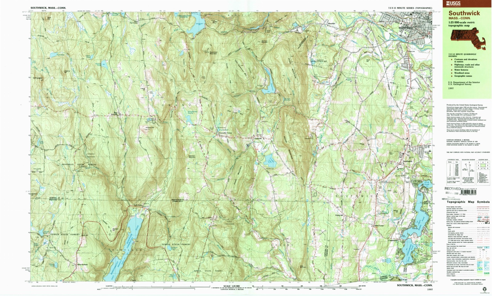 Topographic sheet of Granville, surveyed 1997