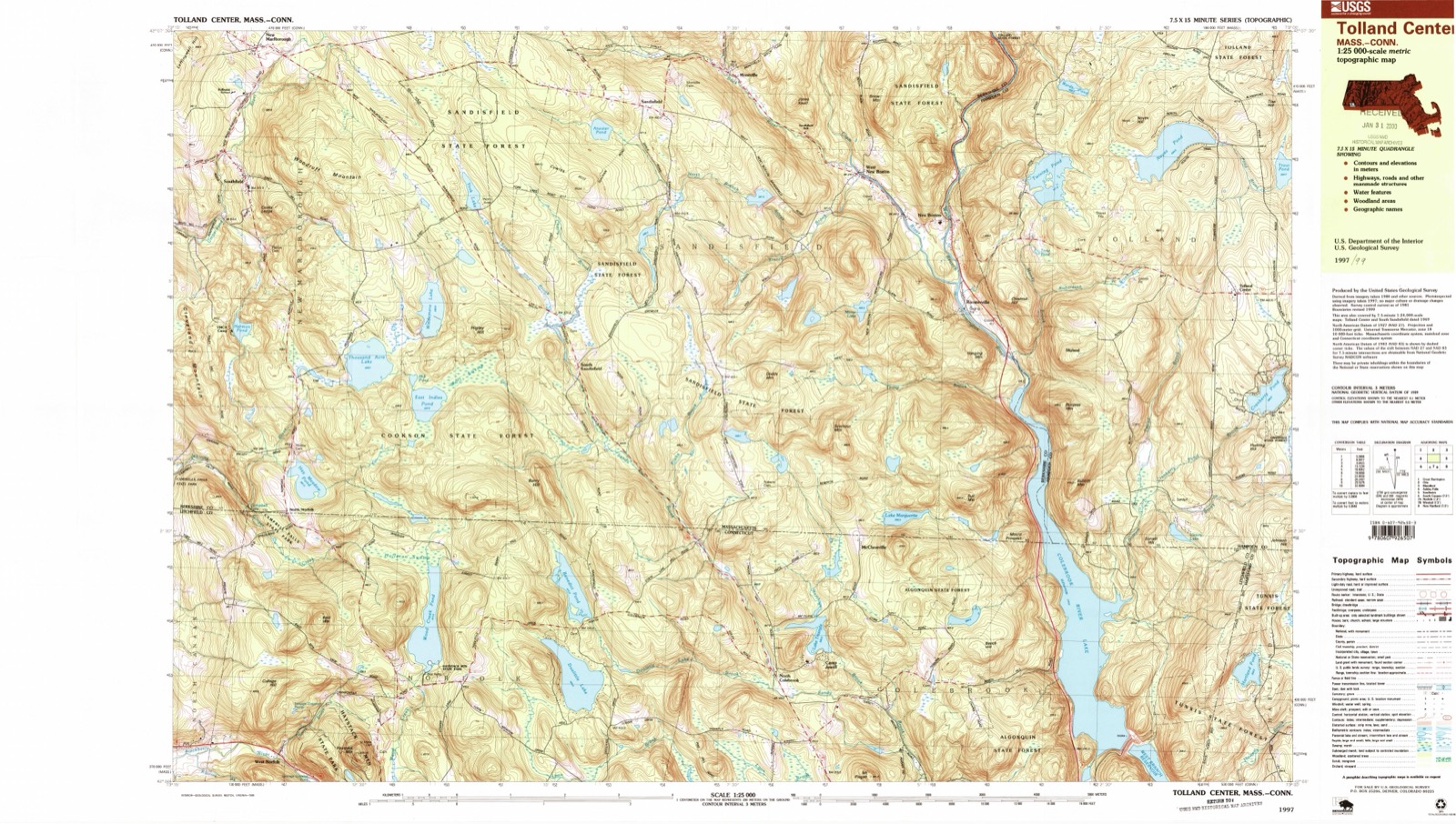 Topographic sheet of Roosterville, surveyed 1997