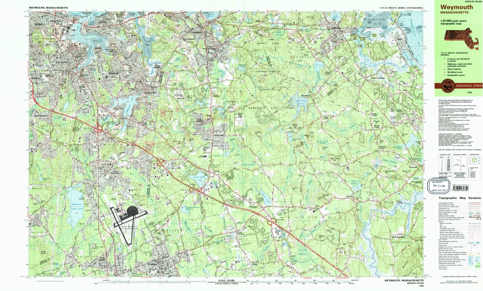 Topographic sheet of Braintree, surveyed 1984