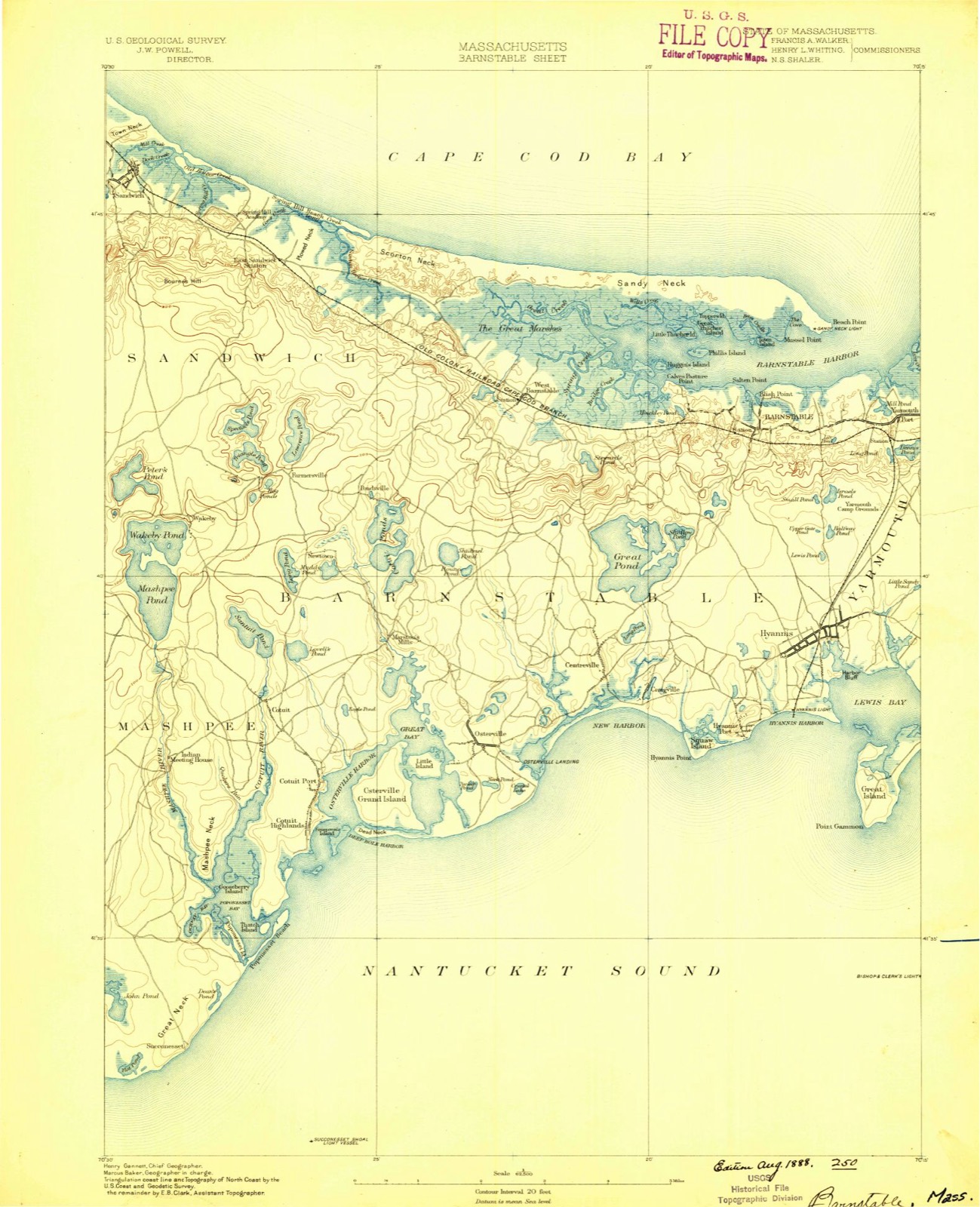Topographic sheet of Centerville, surveyed 1888